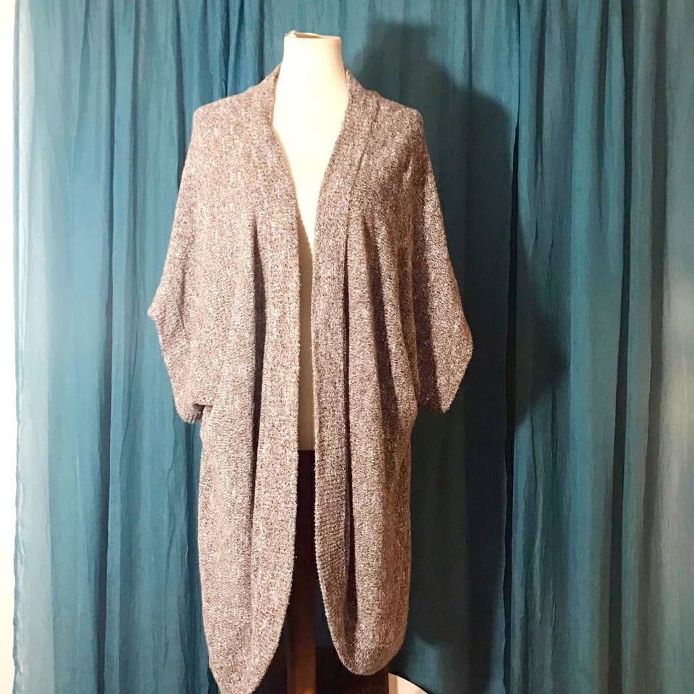 Catherine's Brown Short/Mid Sleeves Cardigan Size 3X ( 26/28 )